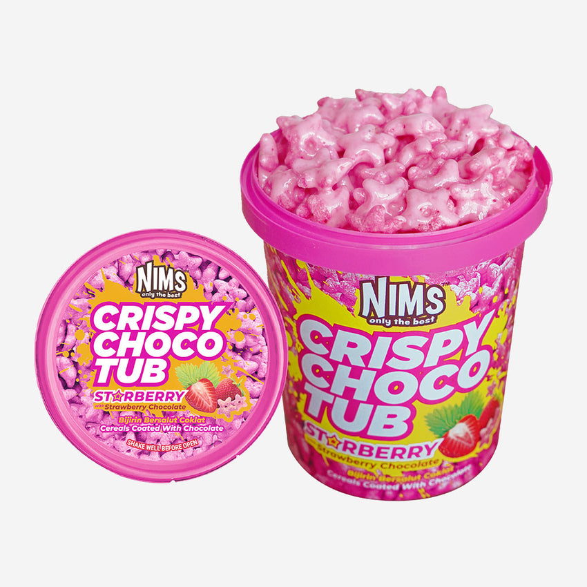 Nims Crispy Choco Tub 250g (Starberry with Strawberry Flavour Chocolate)